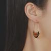 Green Translucent Japanese & Korean Semicircular Crystal Earrings - Versatile & Stylish for Women