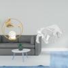 Crystal Ball Bull Sculpture Metal Resin Figurine Desk Ornament Statue Stand for Hallway Fireplace