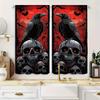 Set Of 2 Gothic Night Curtains Thermal Privacy Bedroom Living Room Home Decor Curtain Sheer With Rod Pocket Polyester Ideal For Great