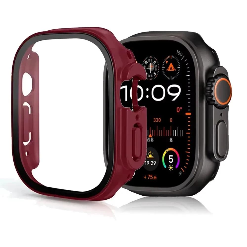 Tempered Glass+Cover For Apple Watch Ultra 3 2 1 49mm PC Bumper Screen Protector Case for iWatch Series Ultra 3 49mm Accessories