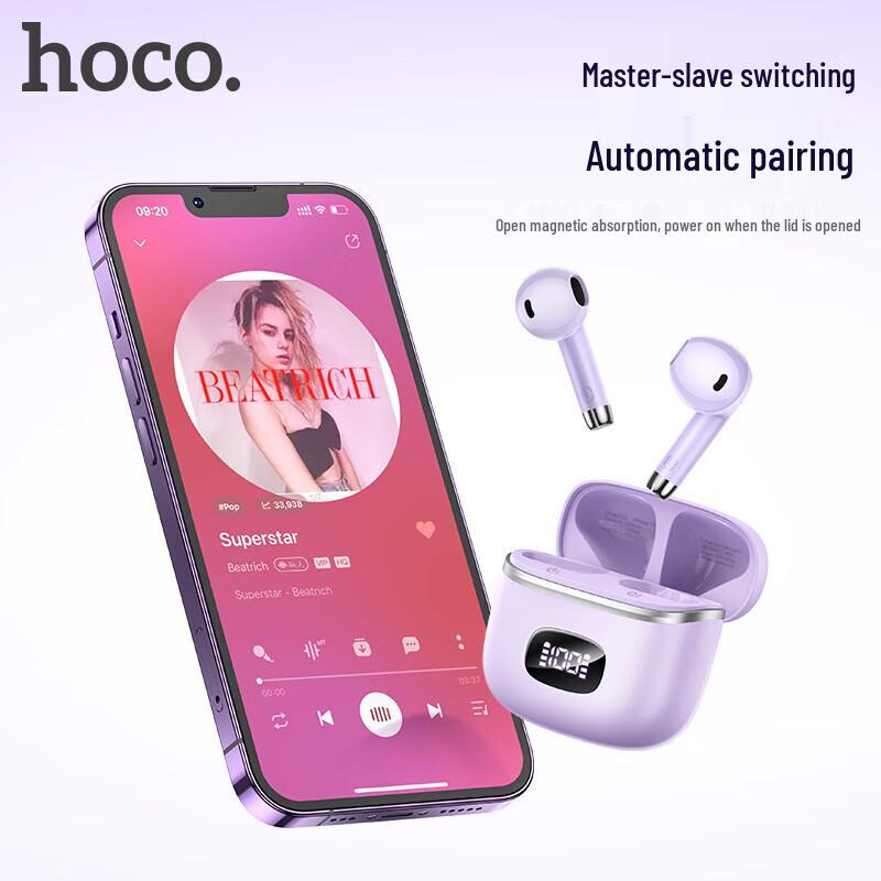 HOCO EQ1 Digital Display True Wireless Semi-in-ear Bluetooth Earbuds
