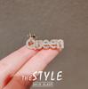 Cute Rhinestone Queen Brooches for Women Crown Letters CZ Crystal Party Label Pins Trendy Buckle Jewelry Gifts