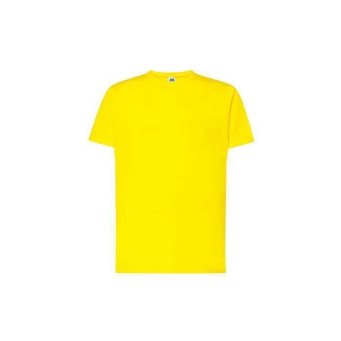T-shirt - JHK - Yellow - 100% Cotton - Short Sleeves - Size XS To 3XL