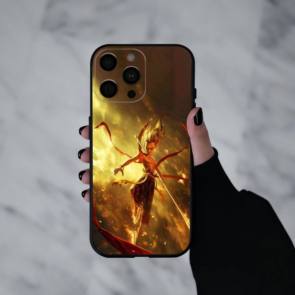 

Amusing Film Ne Zha Phone Case For iPhone 17pro,16,15,14,13,12,11 Plus,Pro Max,XS,Soft Silicone Black Cover iPhone13PRO