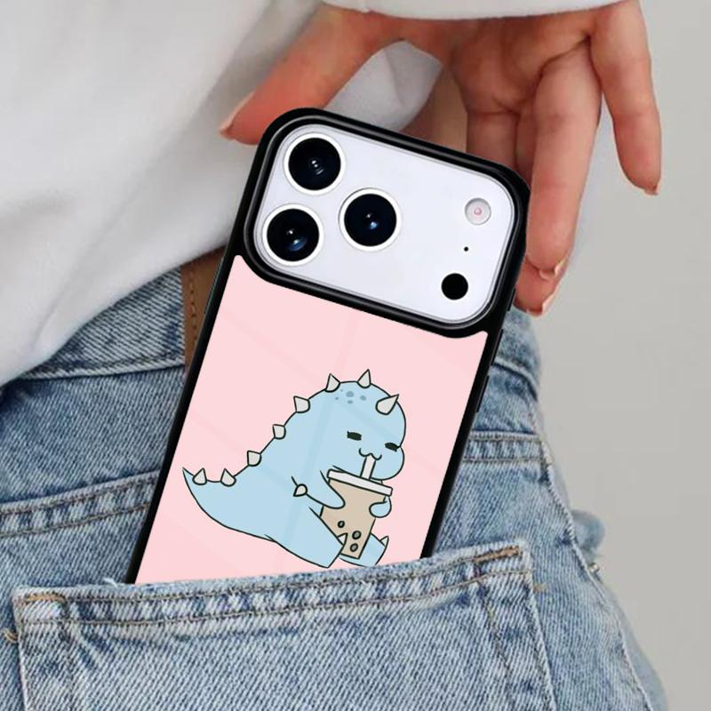 Dinosaur Couple Cat Pinch Face Phone Case for iPhone 16e 15 14 13 12 17 Pro Max Plus Air 17pro Cover Coque