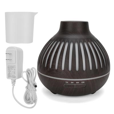 Humidificateur d'aromathérapie LED 7 couleurs Diffuseur d'arômes Mini purificateur d'air 400 ml (Grain de Bois Foncé)