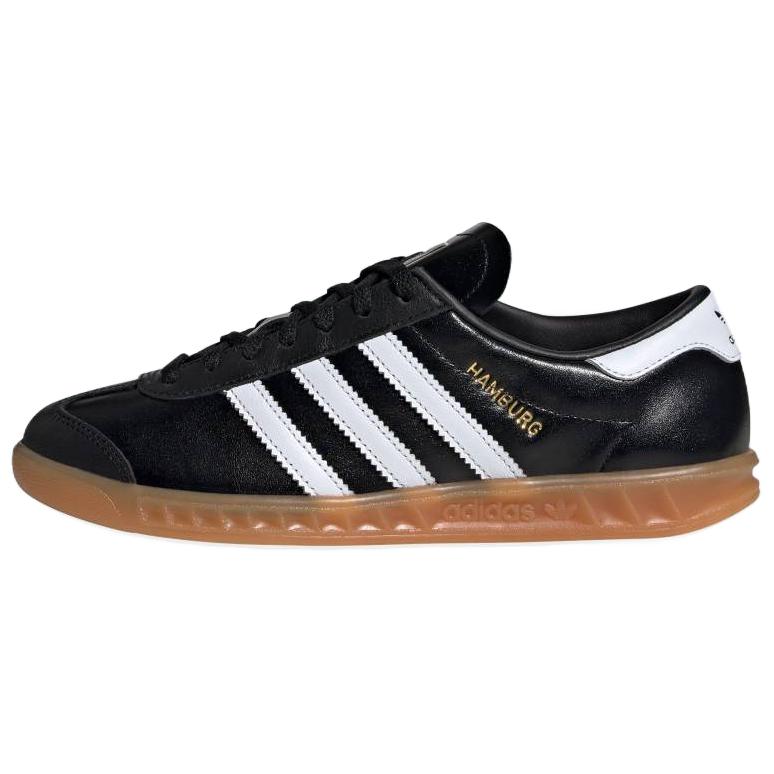 Adidas Originals Hamburg Comfortable Thin Sole Non-Slip Wear-Resistant Low-Top Skate Shoes Women Sneakers Black JI2626 37⅓