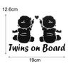1 PC Auto Decoration Cartoon Window  Car Sticker Twins Baby On Board Decals