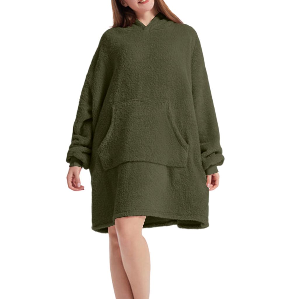 Women's Loose Thickened Double-Faced Fleece Hoodie Home Clothes Top