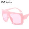 Summer 2020 New Curved Style Womens Square Beach Sunglasses With Pink Lenses For Fashion And Party