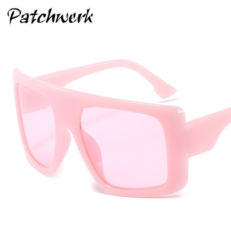 Summer 2020 New Curved Style Womens Square Beach Sunglasses With Pink Lenses For Fashion And Party
