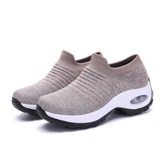 TEMU large size women's shoes air cushion fly-woven sneakers overalls fashion rocking shoes casual shoes socks shoes