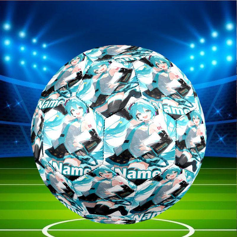 Custom Name Personalized Hatsune Miku Print Size 5 Soccer Ball Training & Match Football, for Team, Kicking, Gift for Football Enthusiasts