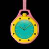 Moderne Taschenuhr Analoges Uhrwerk ABS-Gehäuse Gummiarmband Unisex 3D-gedrucktes Zifferblatt Leuchtend Polygonale Form 10m Wasserdicht