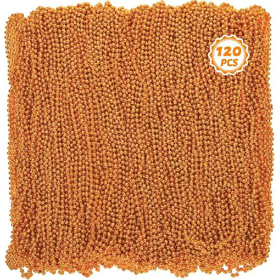 Bead Necklace, 120PCS Mardi Gras Beads, 33" Colorful Mardi Gras Beads Necklaces, Women Men Party Costume Accessories Parade Throws Bulk Party Favors