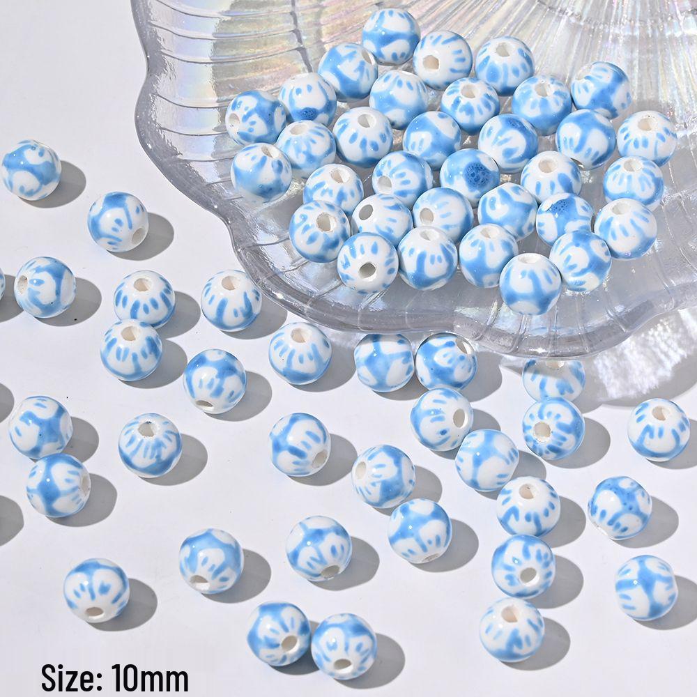 Blue Series Japanese Ceramic Seashell & Heart Beads for DIY Jewelry