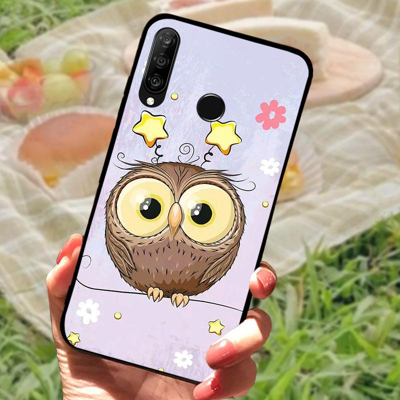For Huawei P30 Lite Case P30Lite Cover Cute Fashion Cartoon Shockproof Silicone Cases For Huawei Nova 4e Fundas MAR-LX1A Shell