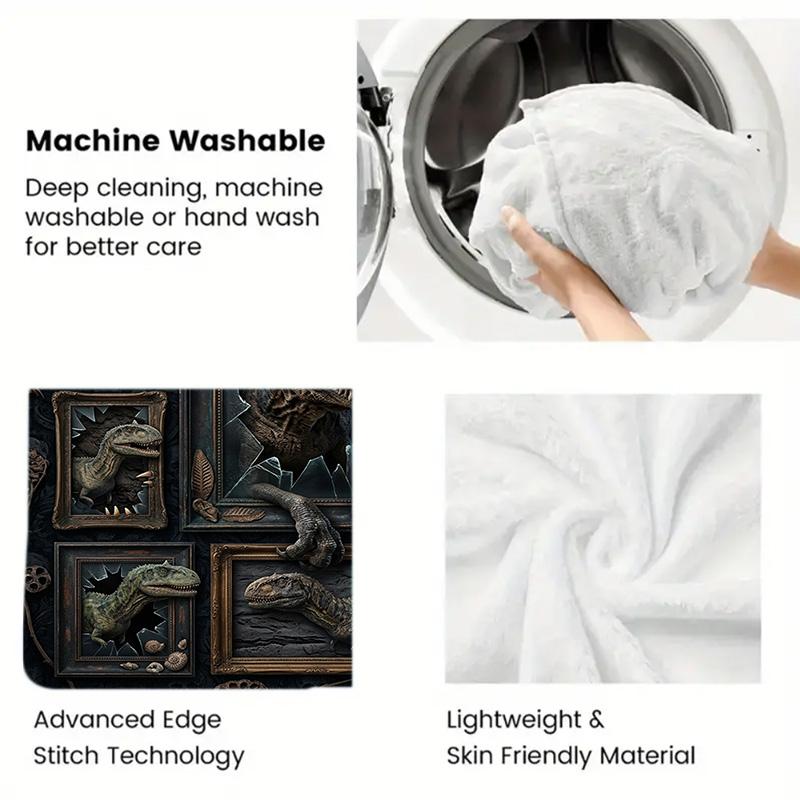 Dinosaur Breakthrough Frames 2D Flat Pattern Flannel Blanket, High quality All Seasons, Home Decor, Warmth and Comfort, Perfect for Christmas Gifts.