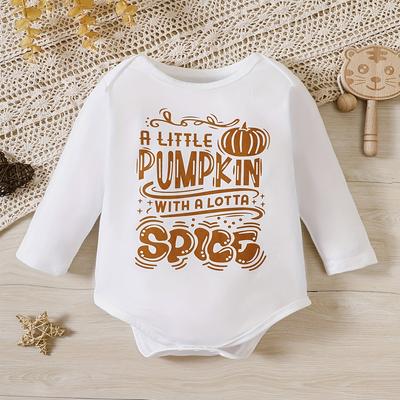 1-18 Months Newborn Infant Baby Boy Girl Clothes Pumpkin Print Long Sleeve Bodysuit