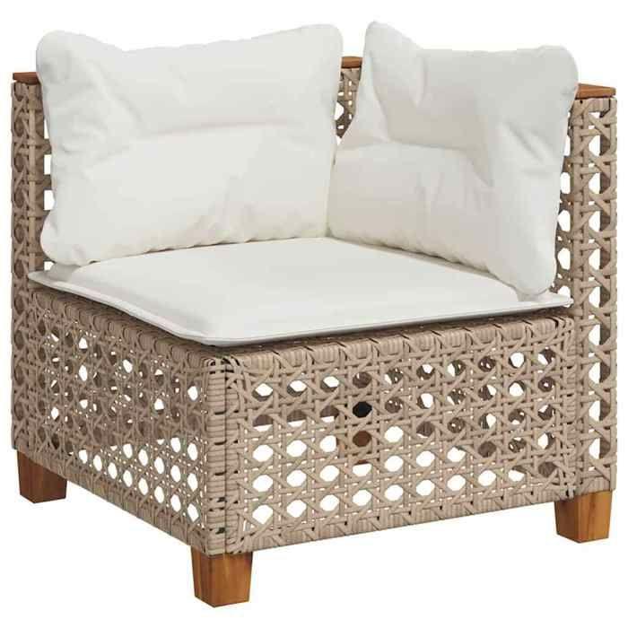 VidaXL Garden Lounge Set with Cushions 7 Pcs Beige Braided Resin 3261880