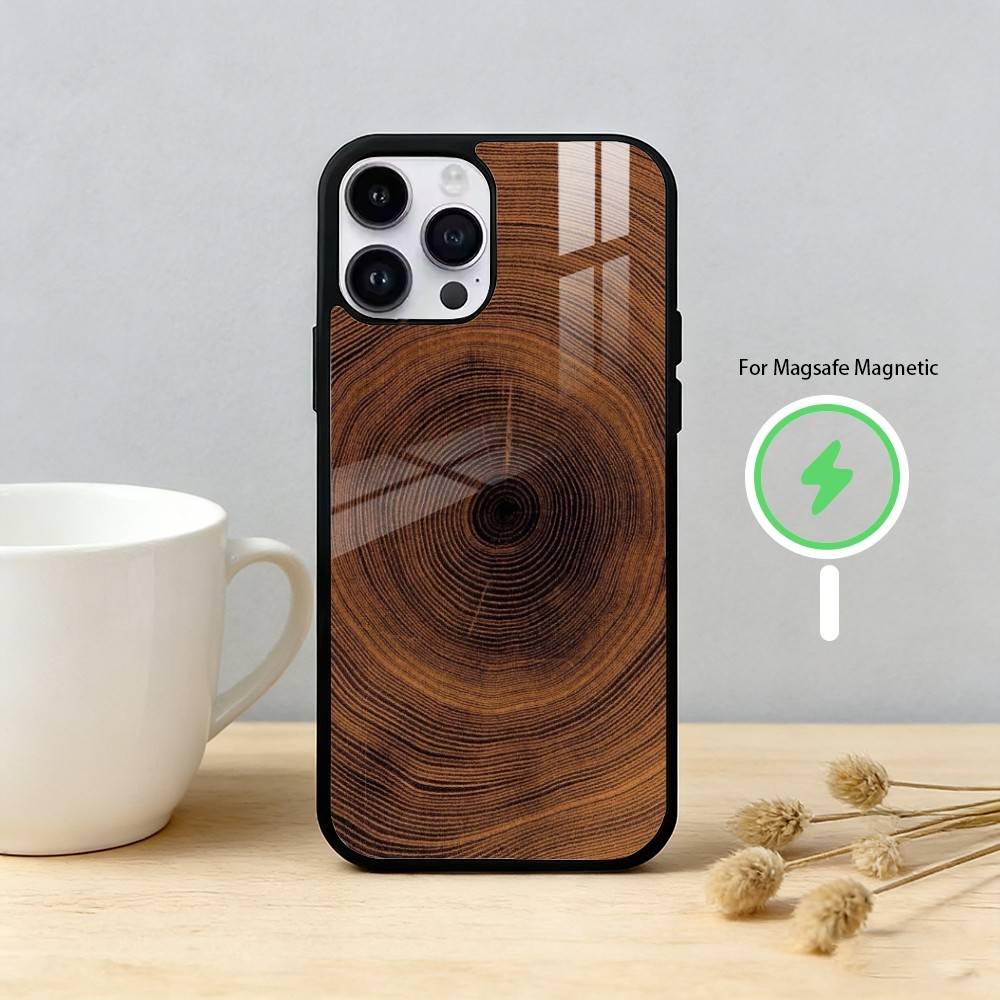 N-Natural Wood Phone Case For iPhone 17,16,15,14,13,12,Plus,Pro,Max For Magnetic Wireless Charge