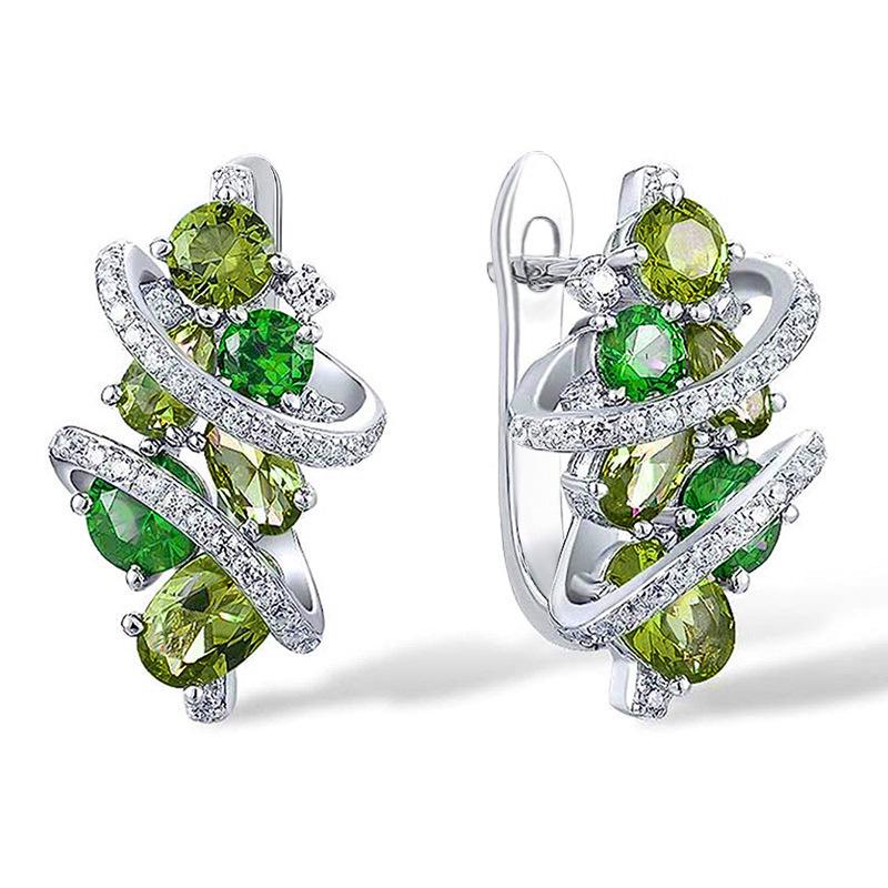 Cao Shi Fashion Zircon Geometric Line Ear Cuffs Women's Luxury Earrings