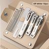 Xiaomi 10pcs Professional Nail Care Set with Anti-Splash Features Nail Clipper File And Ear Spoon Tools Comes in a Foldable Leather