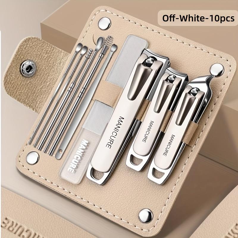 Xiaomi 10pcs Professional Nail Care Set with Anti-Splash Features Nail Clipper File And Ear Spoon Tools Comes in a Foldable Leather