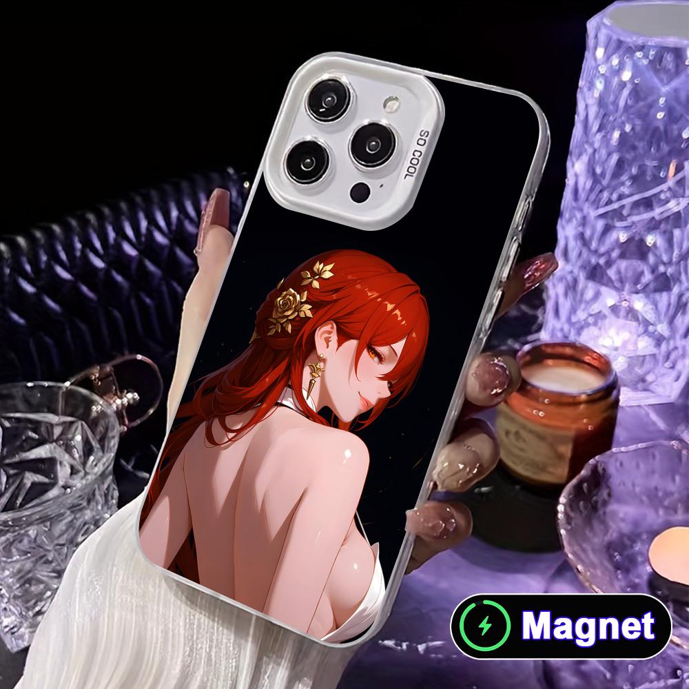 HSR Himeko White Translucent MagSafe Mobile Phone Case for iPhone 17 16 15 14 13 12 11 X XR XS Air Pro Max Plus Cover