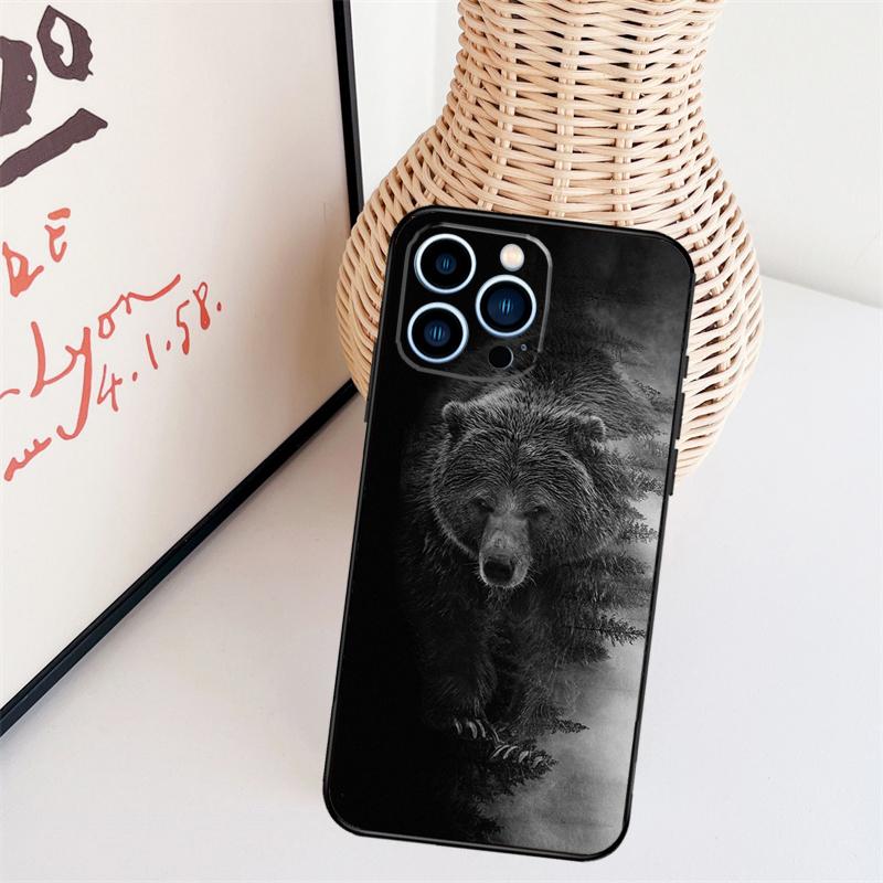Grizzly Bear Phone Case For iPhone 16 Pro Max 14 13 12 11 15 17 Pro Max mini 15 16 Plus 16e Back Cover