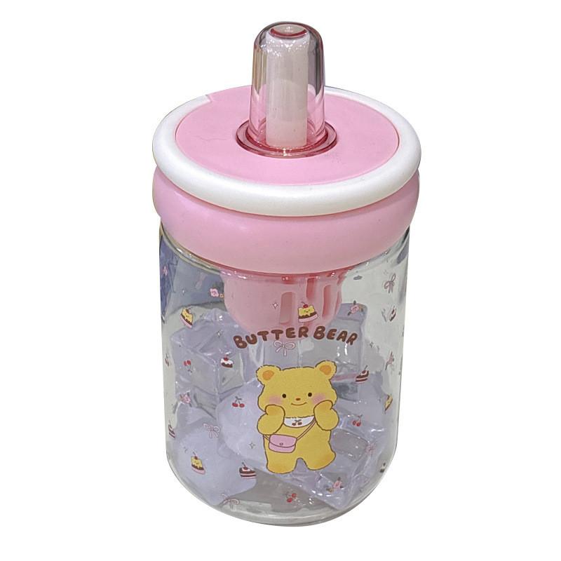 Cute Bear Plastic Water Bottle For Kids With Large Capacity And Leakproof Lid