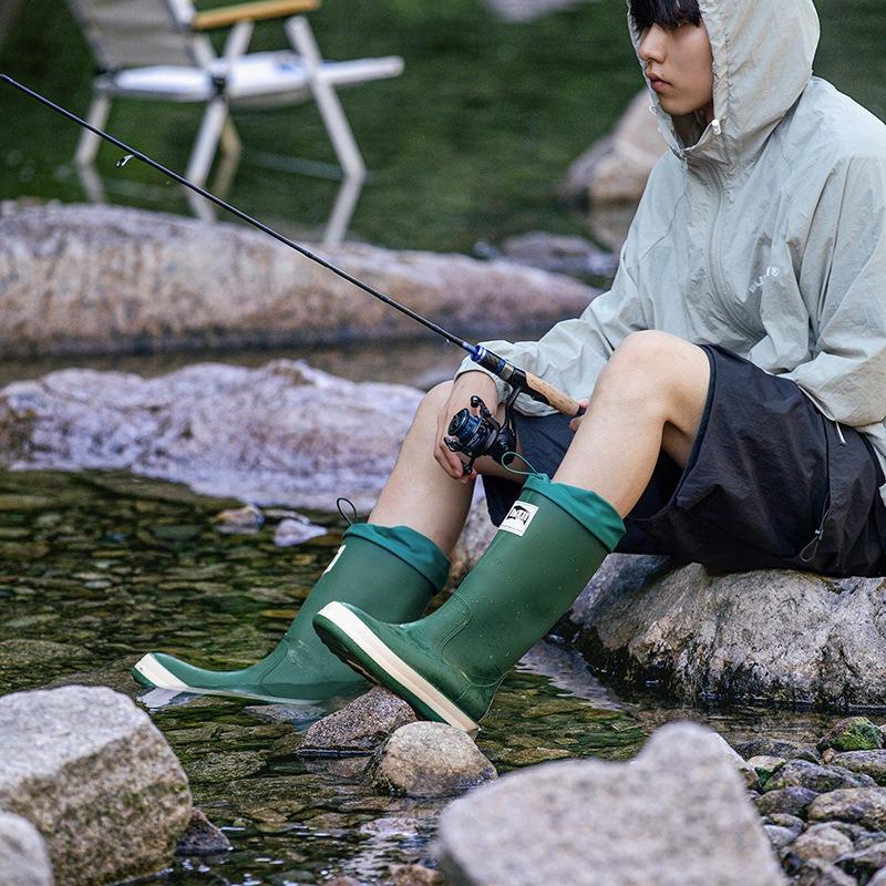 Fashion Outdoor Camping Water Shoes New Women's Bundle Waterproof Water Shoes Rain Boots Non-slip High Rubber Shoes