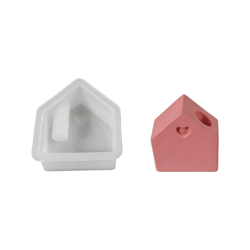 Heart Flower House Silicone Mould For Craft Candle Making And Decorative Art Projects