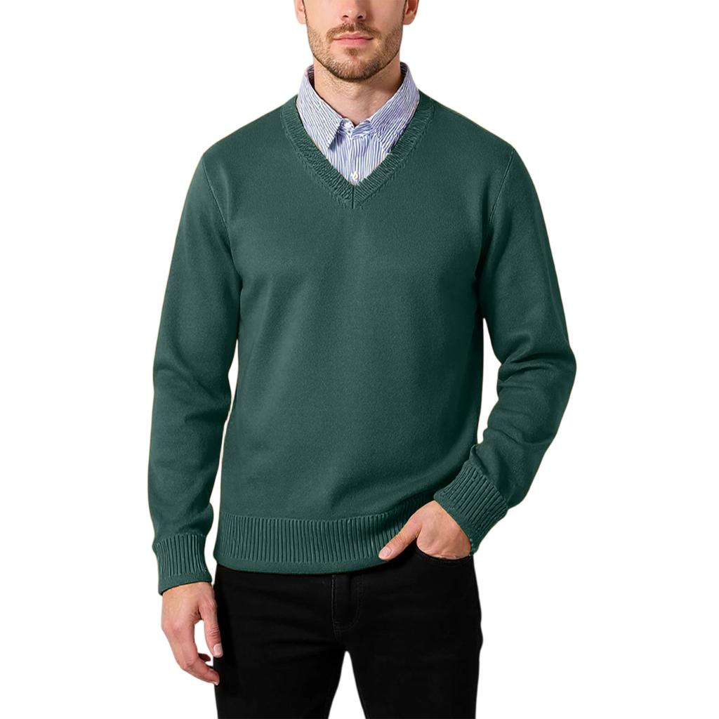 Men's  Fashion  Knitting  Pullover  Long Sleeves  Loose  Flip Collar  Sweater