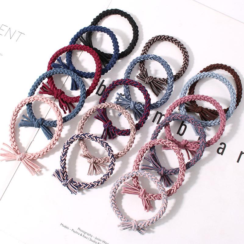 Korean Style Cute Braided Elastic Hair Tie for Women