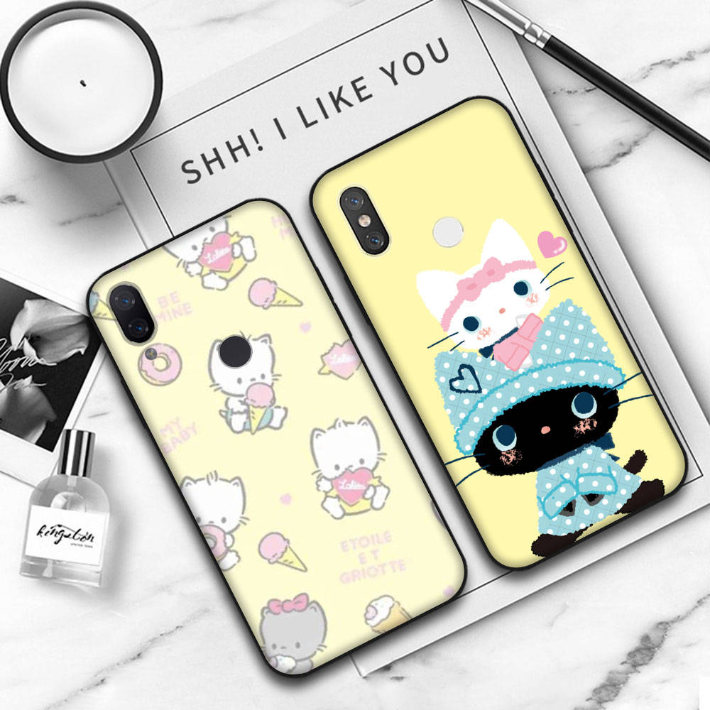 JZ25Cat SanrioBlack Sofe Case for Xiaomi Poco X6 X4 M5 M6 F5 F6 C65 C55 C50 C51 C40 Pro Redmi 14C A3X 13C 12C 11T 10A 9C Note 7 6 8A Plus