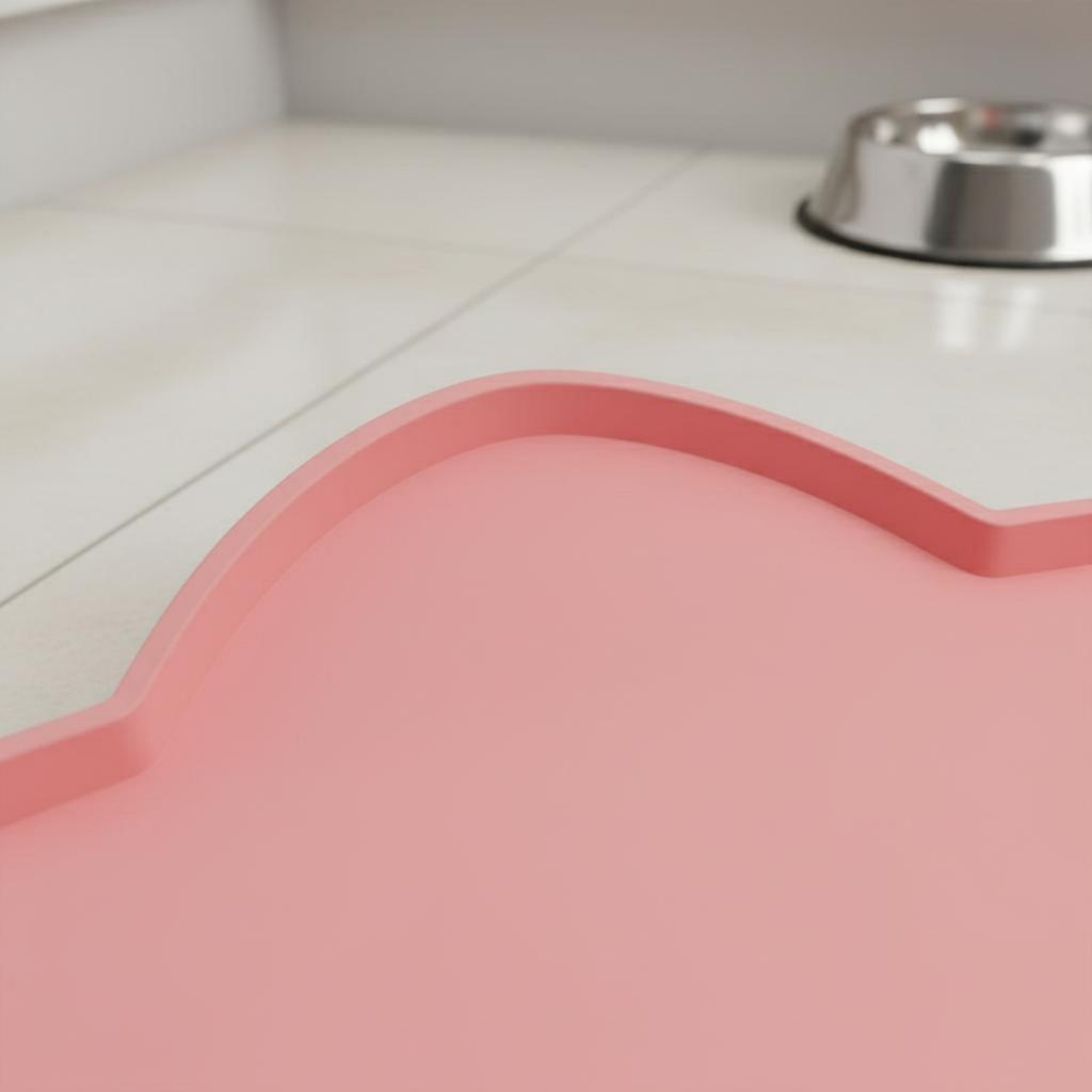 Waterproof Pet Bowl Mat Easy to Clean Non-Slip Cat Feeding Mat Cat Head Placemat Long-Lasting Dog Food Floor Protector Flexible