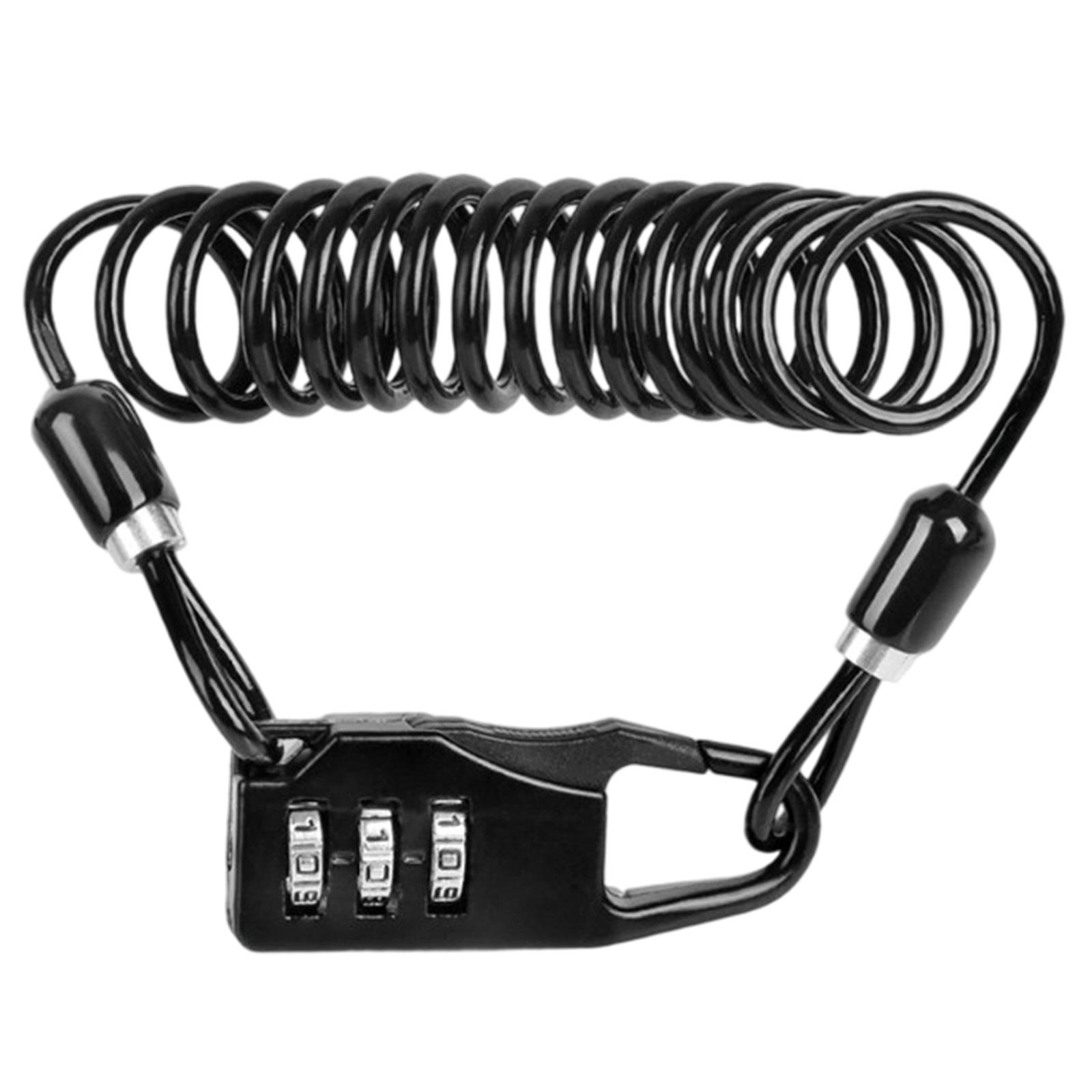 

Antitheft Bike Lock with Security Cable 3 Digit Bike Combination Lock Motorcycle Helmets Lock Lightweight Padlocks