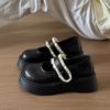 Yagley Japanese lace Mary Jane spring new versatile British style small leather shoes platform heightening loafers