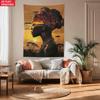 African Woman Sunset Silhouette Art Wall Tapestry Ethnic Tribal Decor Bohemian Bedroom Living Room Cultural Art Print