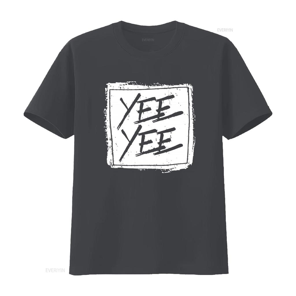 Yee Distressed Square Print T Shirt for Men and Women Fashion Streetwear vintage Washed fashion graphic designer clothes