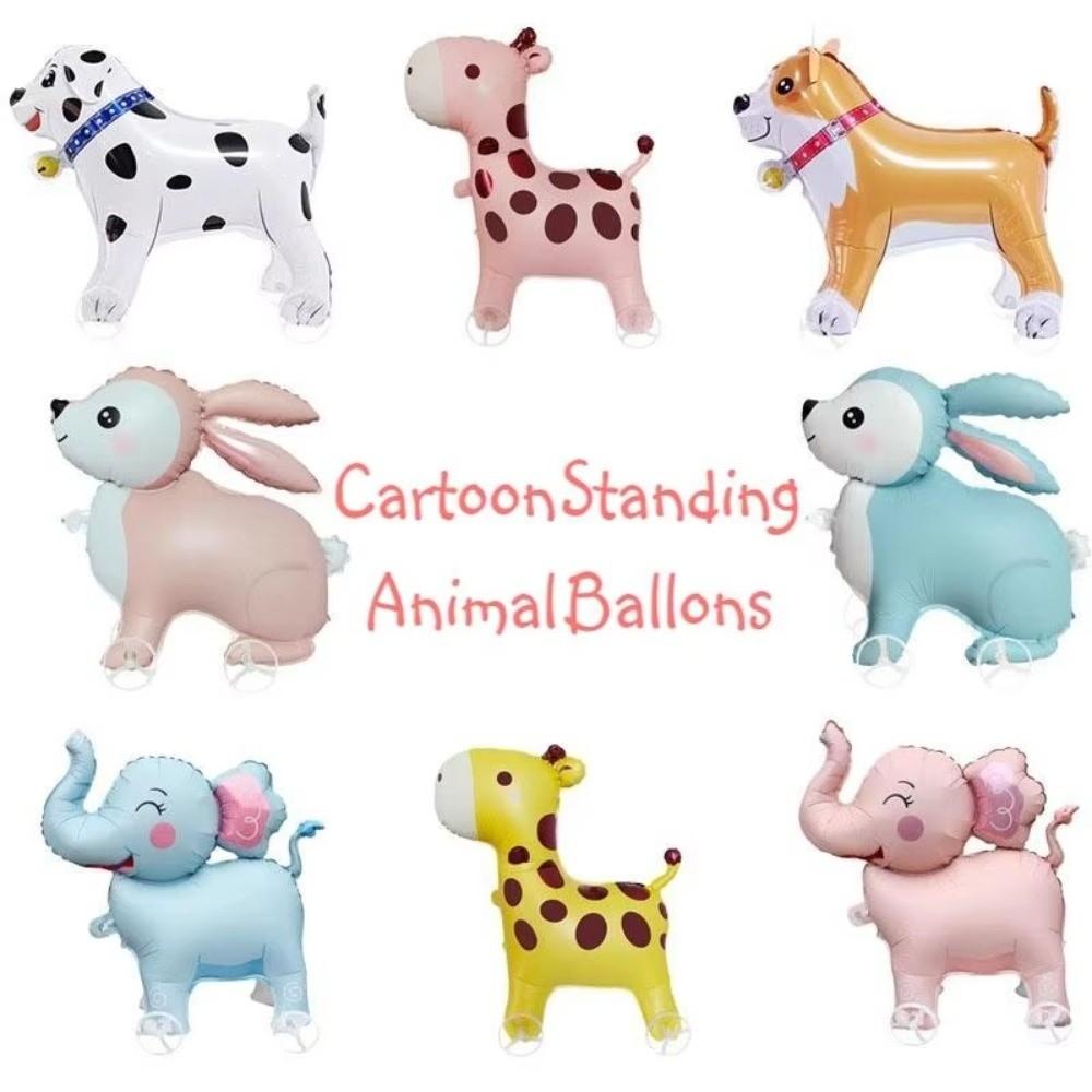 With Wheels Cartoon Movable Balloon Animals Walking Balloon Kids Birthday Party Decoration