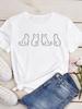 Ny Søt Kjærlighetshjerte Kattetrykk Dame T-skjorte Casual Kort Erm Topp Sommer Dameklær Tegneserie Streetwear Y2k Klær