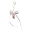 Girls Elegant Ballet Dance Shoe Keychain, Charm Pendnat Fashionable Bag Charm with Pearlescent Bowknot Designs