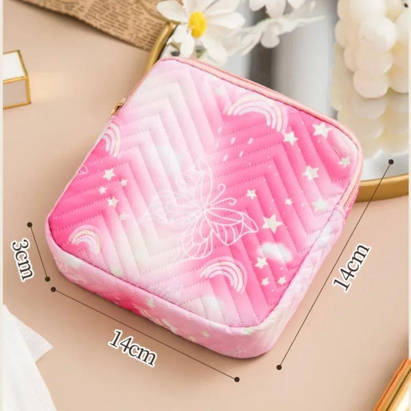 Fashion Women's Small Cosmetic Bag Travel Mini Sanitary Napkin Storage Bag Coin Money Card Lipstick Storage Bag Wallet Makeup