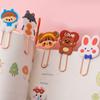 Bookmark Clips Cute Cartoon Pattern Metal Soft Rubber Light Portable Office Clips for Classification