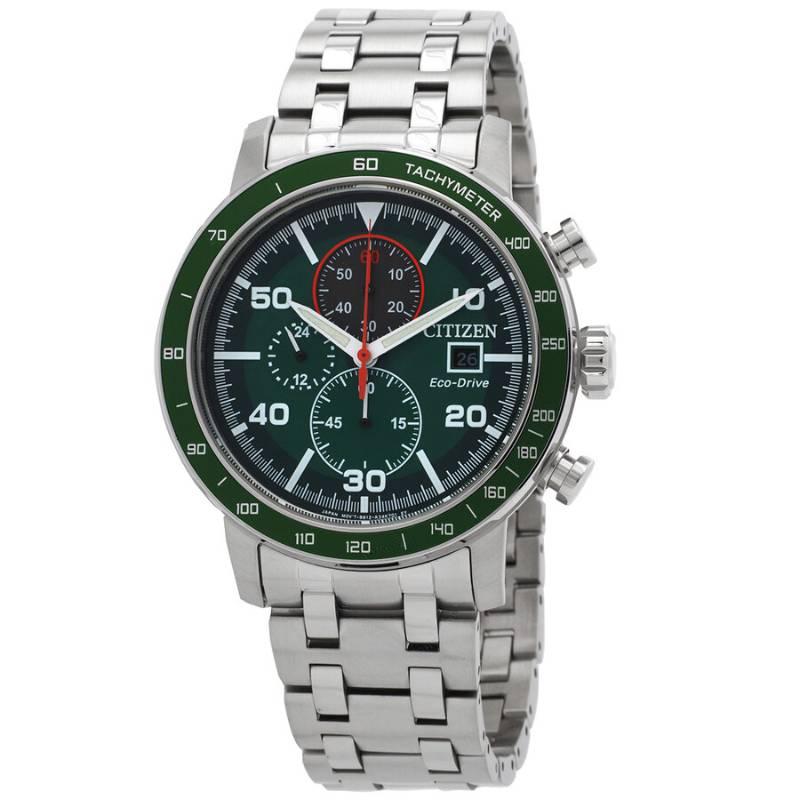 CITIZEN Brycen Series Solar Quartz 100m Waterproof Men s Watch Swiss Watch 44mm Green Dial Stainless Steel Case CA0851-56X зелёный