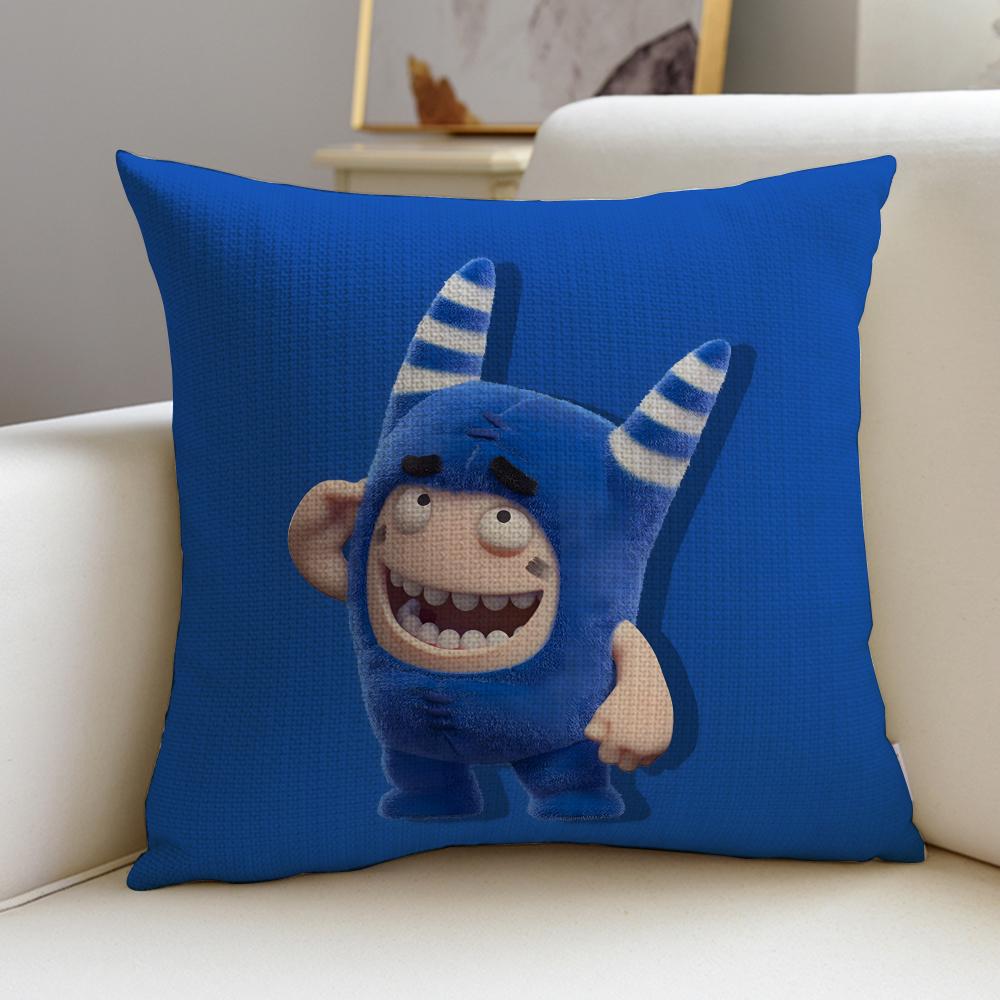 

Fun CCartoon OddbodsS Cushion Cover Breathable and skinfriendly linen pillowcase square removable and washable cushion 30X30cm