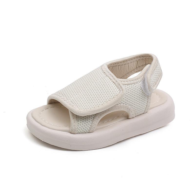 Kids' Solid Soft-Sole Beach Sandals – Summer Mesh Sandals for Boys and Girls, Solid Color Comfort Casual Footwear
