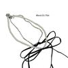 Vintage Bowknot Necklace Elegant Pearl Beaded Double Layer Choker Y2K Aesthetic Clavicle Chain Fashion Summer Neck Chain